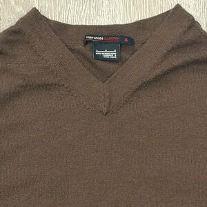 Nike Tiger Woods Collection Sweater Vest Mens Large Brown 100% Wool V-Neck Golf